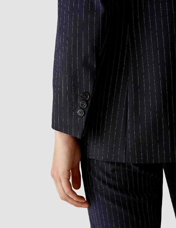 Essential Blazer Navy Pinstriped