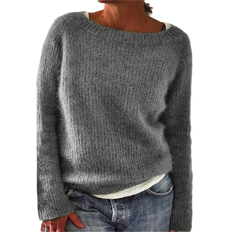 Women's Solid Color Static Version Basic Style Sweaters