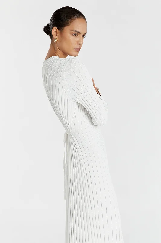 ADA OFF WHITE LONG SLEEVE MIDI DRESS