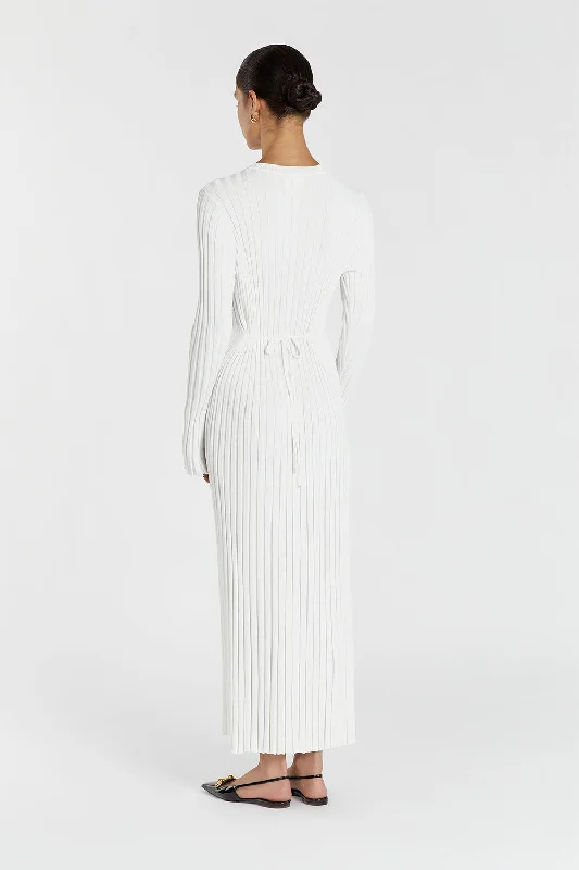 ADA OFF WHITE LONG SLEEVE MIDI DRESS