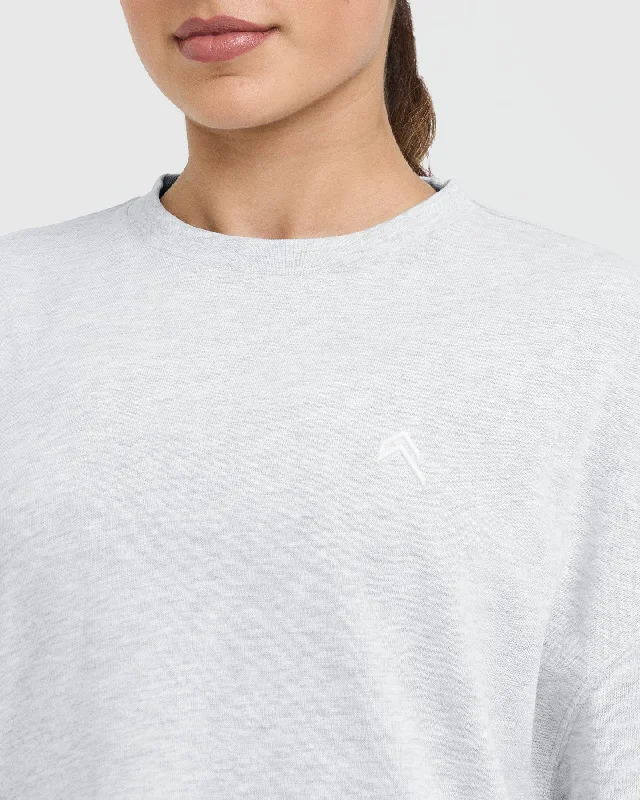 Classic Longline T-Shirt | Light Grey Marl