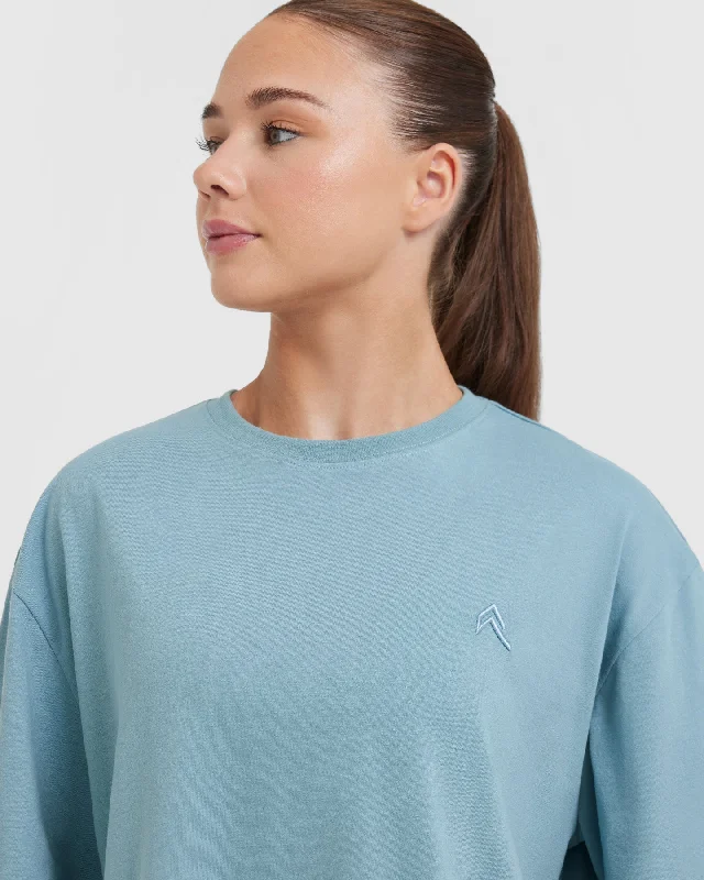 Classic Oversized Lightweight T-Shirt | Steel Blue