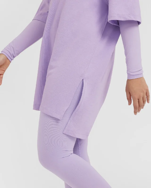 Classic Oversized Longline T-Shirt | Wisteria Purple