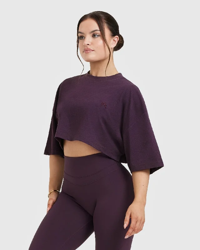 Classic Relaxed Crop Lightweight T-Shirt | Blackberry Purple