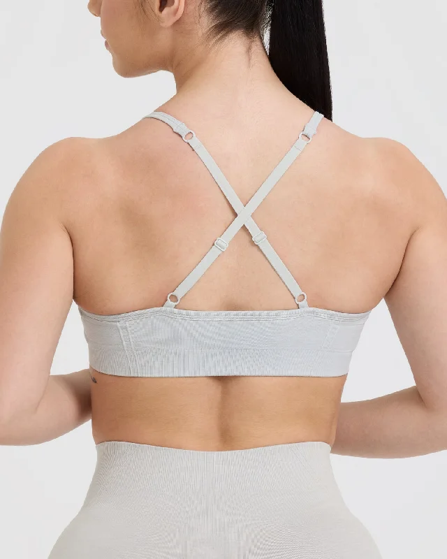 Effortless Strappy Bralette | Light Grey Marl