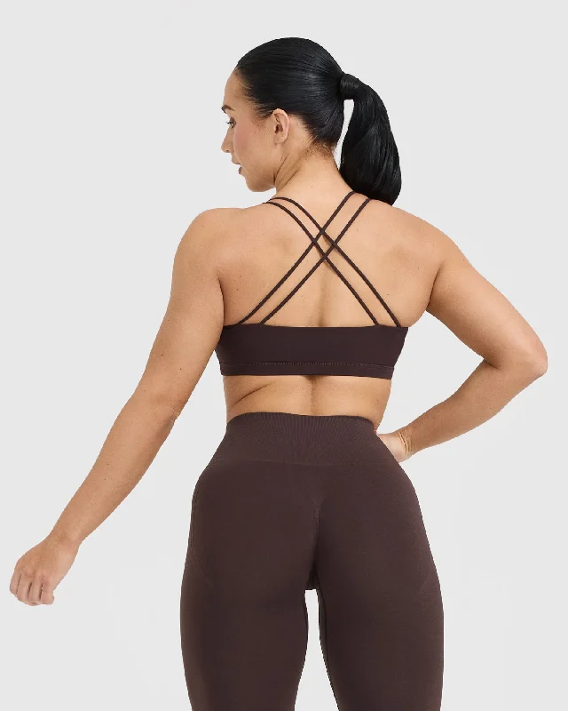 Everyday Cross Over Bralette | Plum Brown