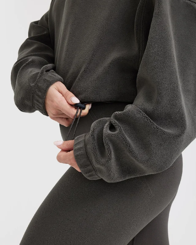 Fleece Oversized Hoodie | Deep Taupe