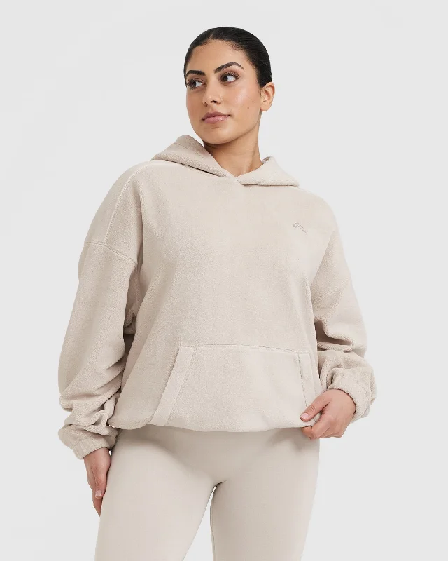 Fleece Oversized Hoodie | Sand