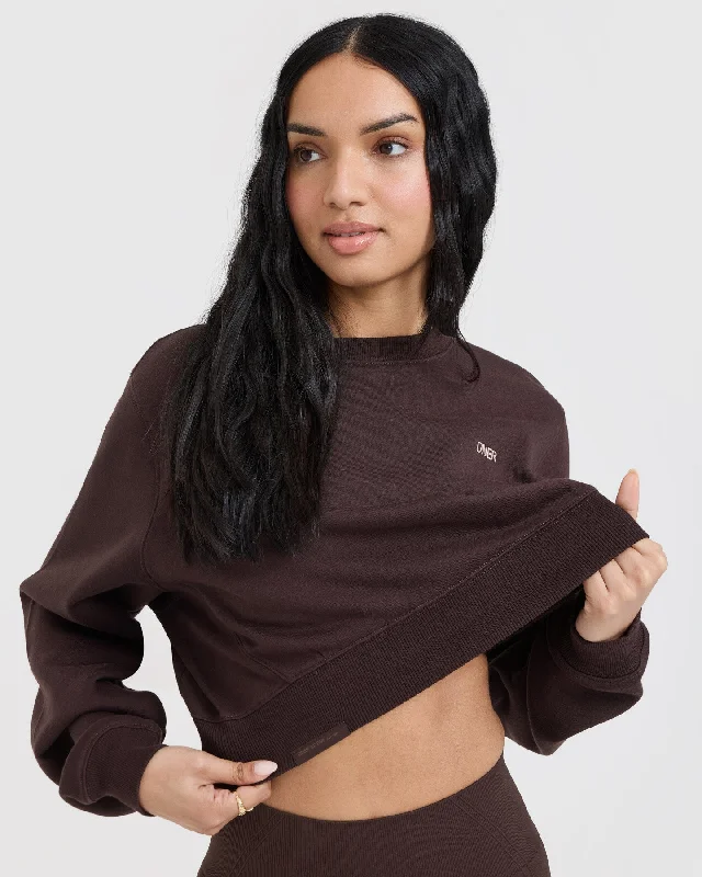 Foundations Crop Sweatshirt | Plum Brown