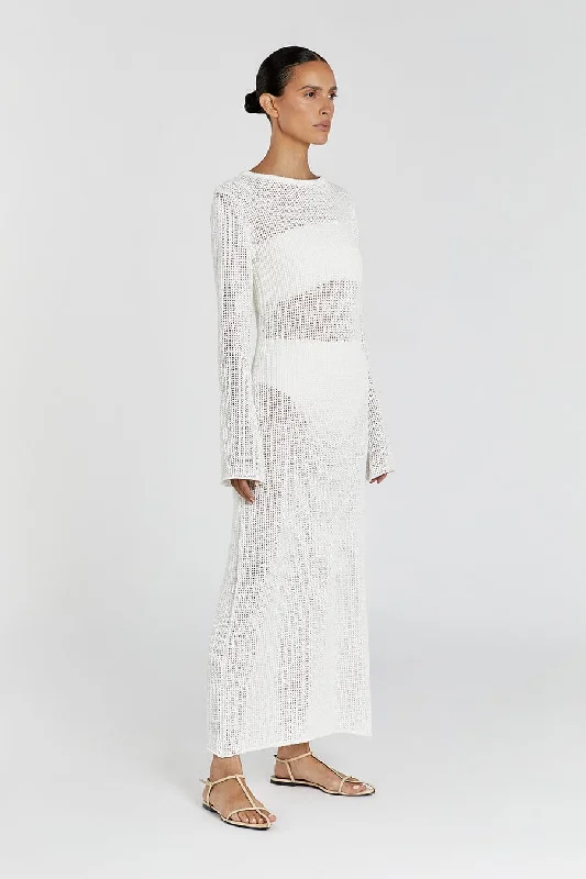 MARGOT OFF WHITE CREW NECK DRESS