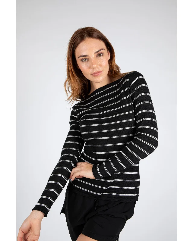 Marlow Boater Knit - Black Stripe