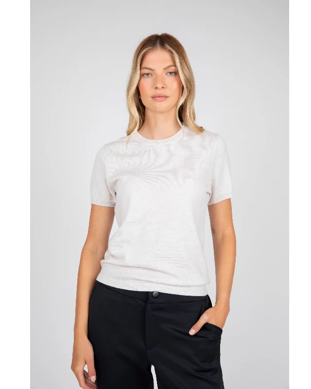 Marlow Merino  Crew Neck Short Sleeve  - Ivory