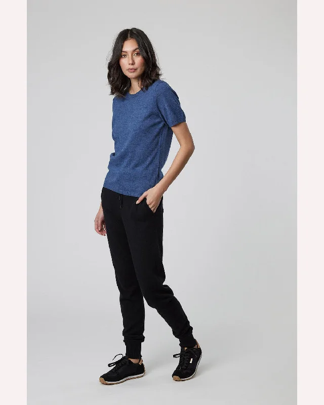 Marlow Merino Knit Tee - Denim Blue