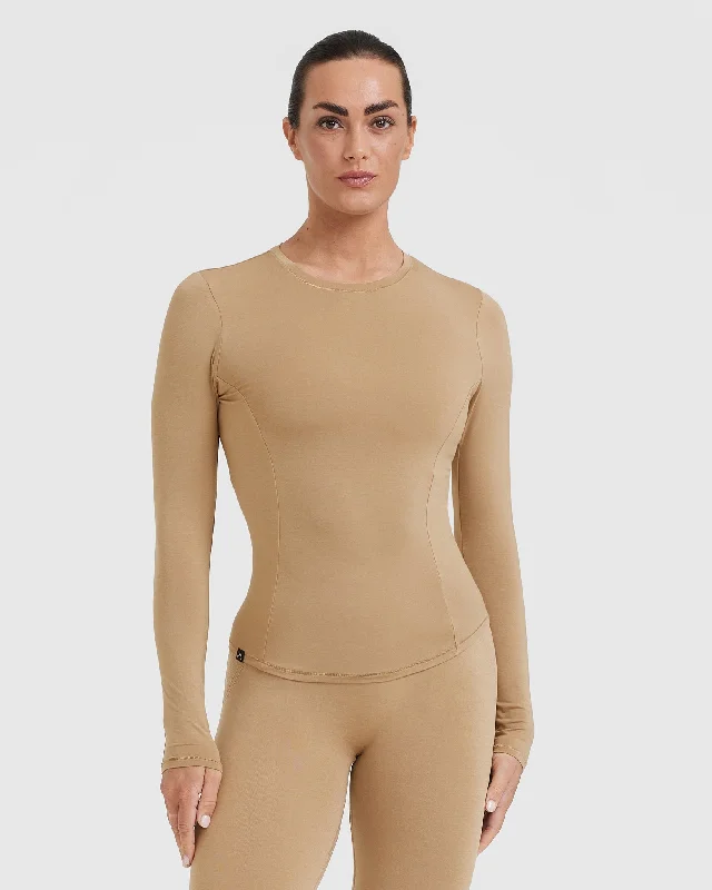 Mellow Soft Long Sleeve Top | Dune Brown