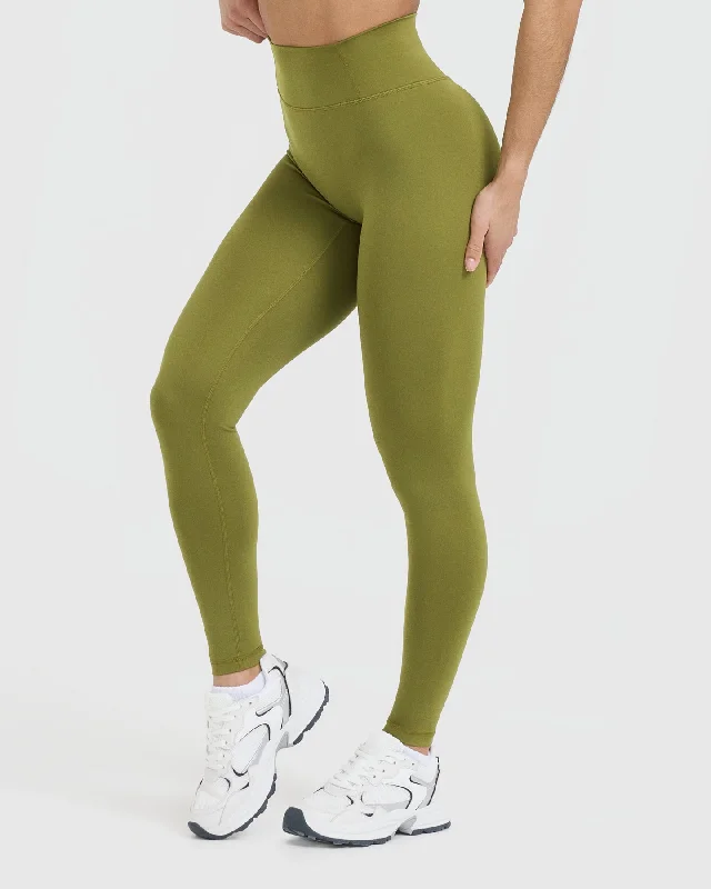 Timeless High Waisted Leggings | Olive Green