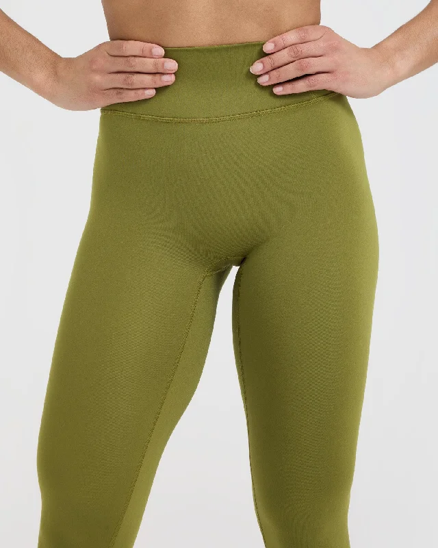 Timeless High Waisted Leggings | Olive Green