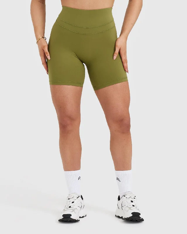 Unified High Waisted Shorts | Olive Green