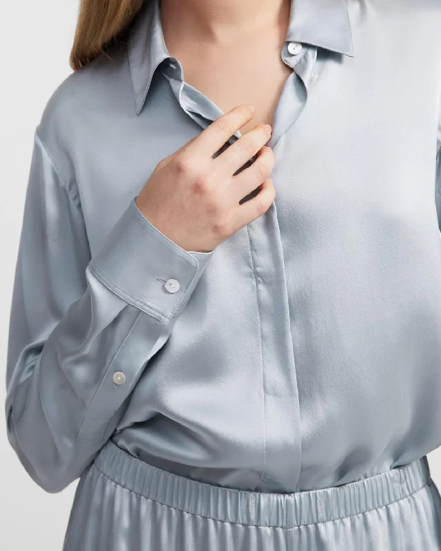 Nonothing|Women 100% silk button down shirt ( 3 colours )