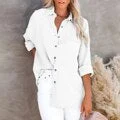 FashionSierra - Casual Elegant Lapel Button Down Shirt