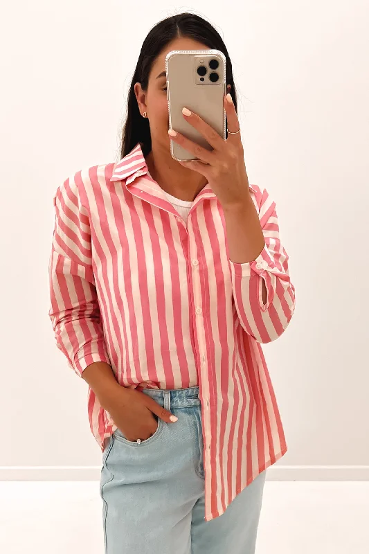 Emmeline Shirt Berry Stripe