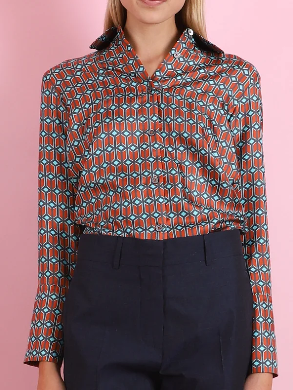 Printed Collared Blouse