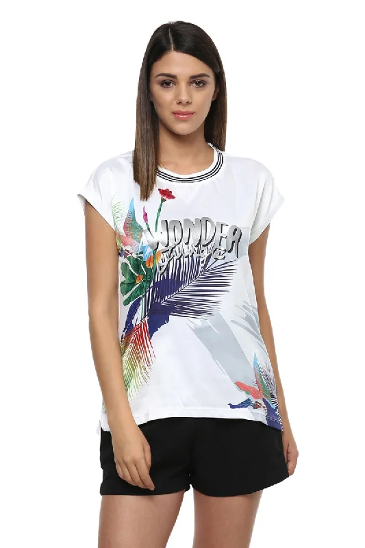 Round Neck Printed Casual Top