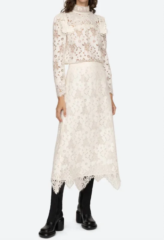 Dalia Lace Skirt In Ivory