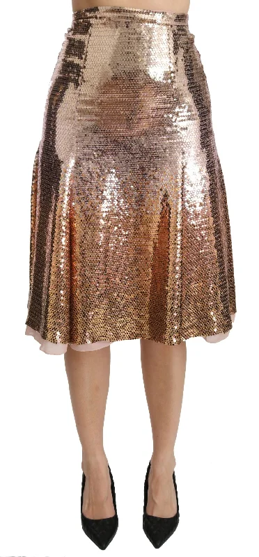 Dolce & Gabbana  Sequined High Waist Women's Skirt