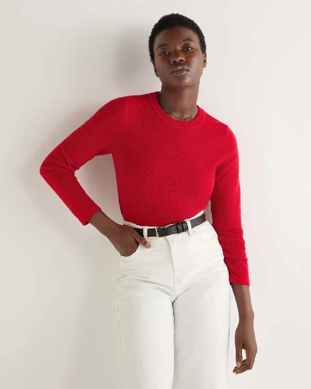 Women's Hallie Round Neck Cashmere Jumper Riding Red