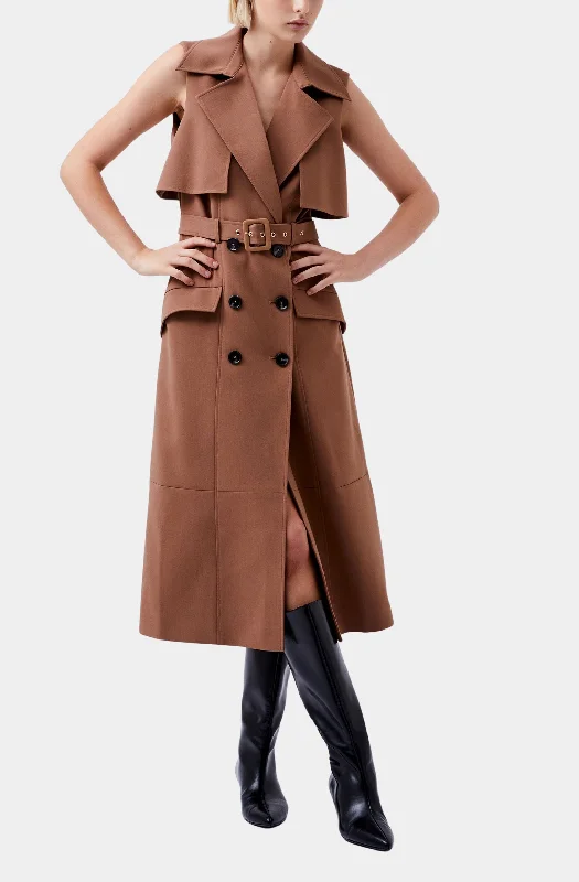 Azra Twill Sleeveless Trench Dress