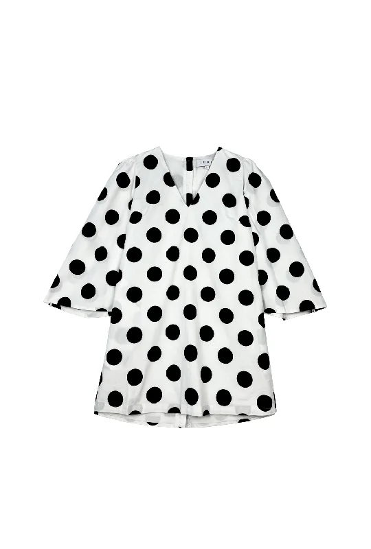 Le V Bell Sleeve Mod Dress - Polkadots