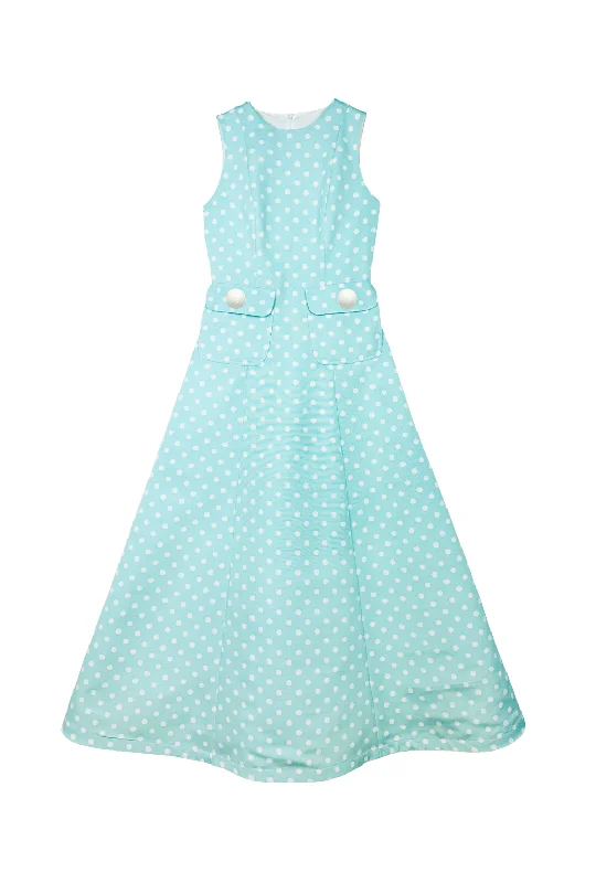 The Kelly Gown - Aqua Dot