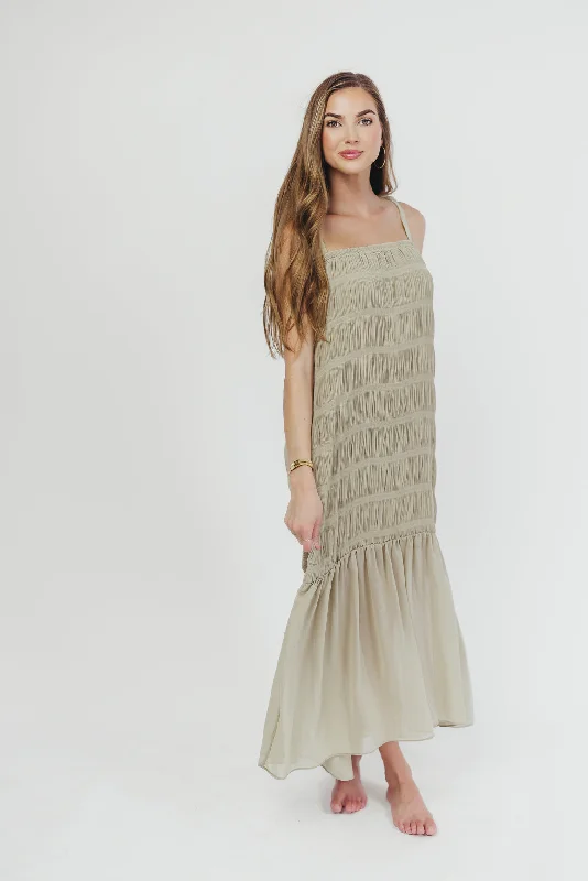 Karolyn Tie Strap Maxi Dress in Sage