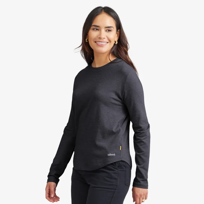 Women's Soft Merino Long Sleeve Tee - Natural Black