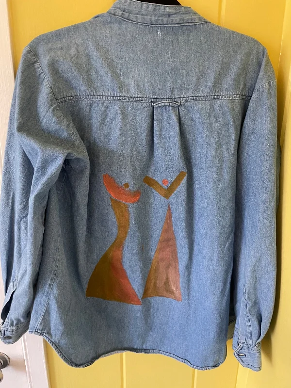 Female Figure Art- Hand Painted Denim Jacket