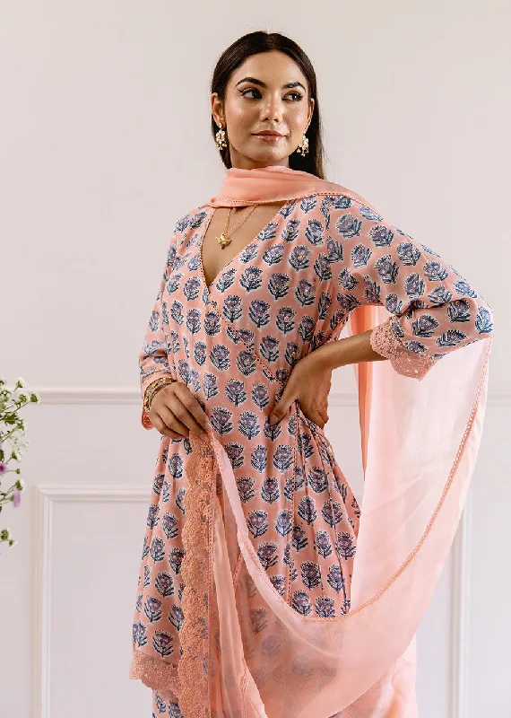 Peach Angrakha with Palazzo Pant Set