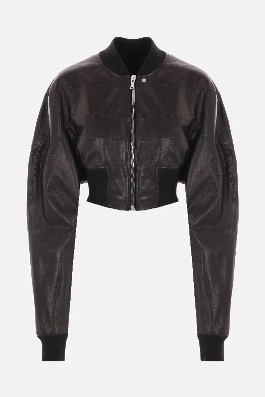 Girdered nappa bomber jacket