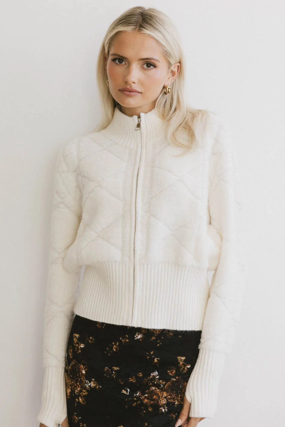 Sheena Quilted Jacket in Ivory