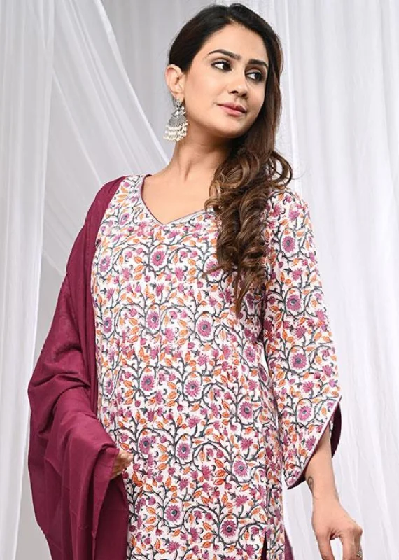 Violet Afghani Kurta Pant Set