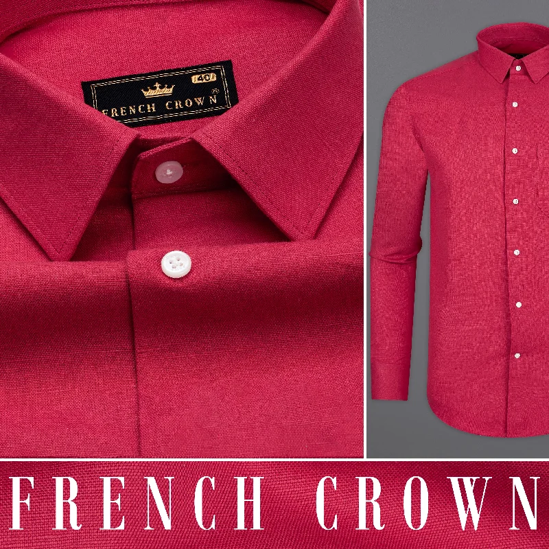 Cardinal Red Luxurious Linen Shirt