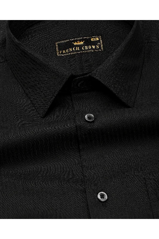 Jade Black Twill Premium Cotton Shirt